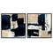Stupell Industries Abstract Navy Neutral 2 pc Framed Giclee Wall Art Set Design by Susan Jill